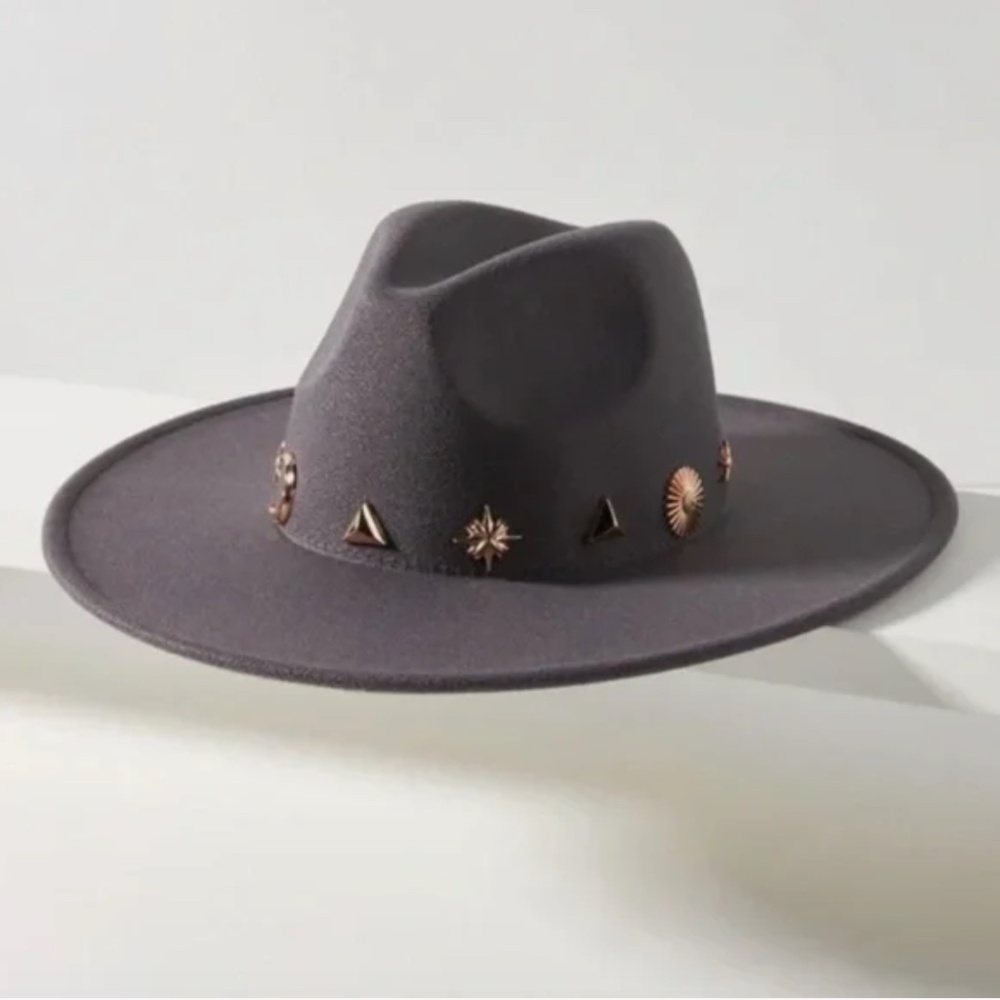 FL Charm-Trimmed Boho Peasant Desert Hipster Hippie Art Panama Farm Rancher Hat